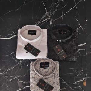 Jungle Cotton Men's Designer Linen Print Shirt Combo (Pack of 3) – Pink, Black, Grey