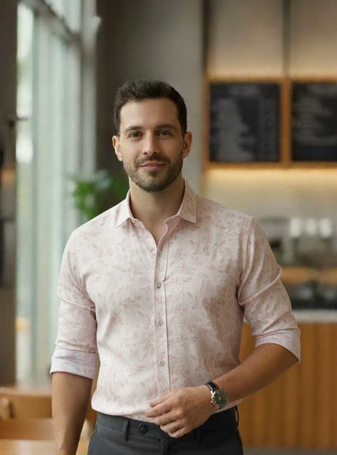 Jungle Cotton Men's Designer Linen Print Shirt Combo (Pack of 3) – Pink, Black, Grey