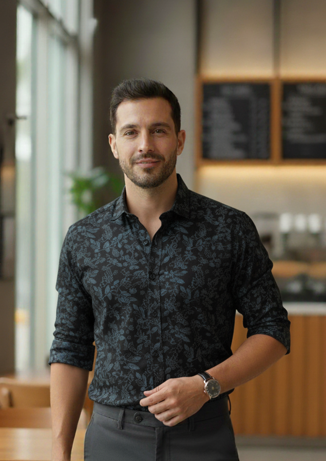 Jungle Cotton Men's Designer Linen Print Shirt Combo (Pack of 3) – Pink, Black, Grey