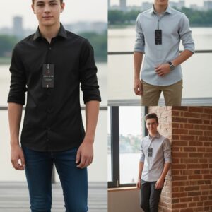 Jungle Cotton Classic Trio – 3 Elegant Solid Shirts