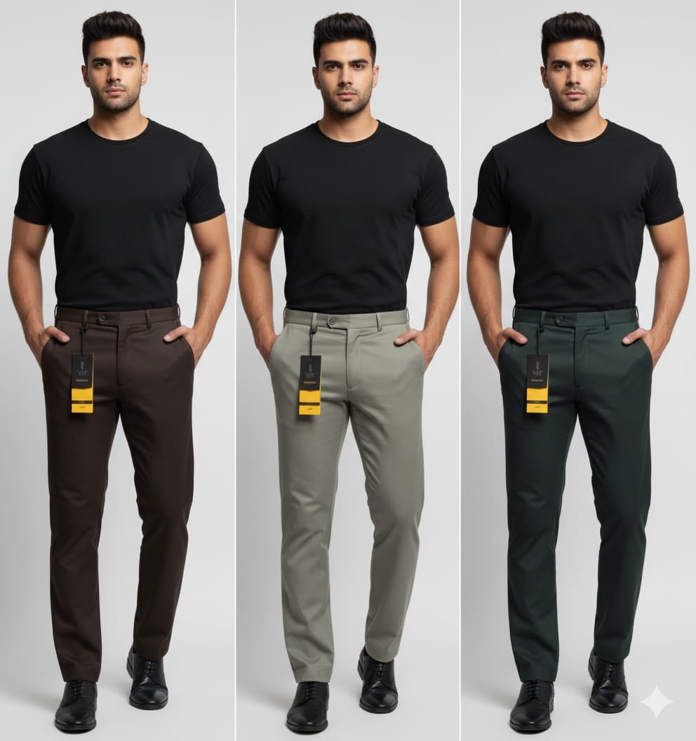 3 Combo Premium Formal Pants for Men – Trendy Colors